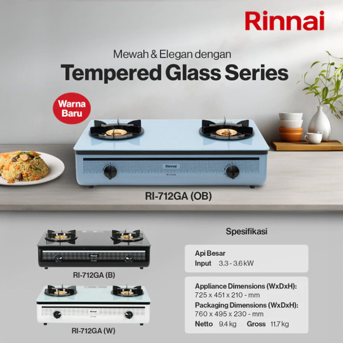 Rinnai Kompor Gas 2 Tungku - RI712GAOB